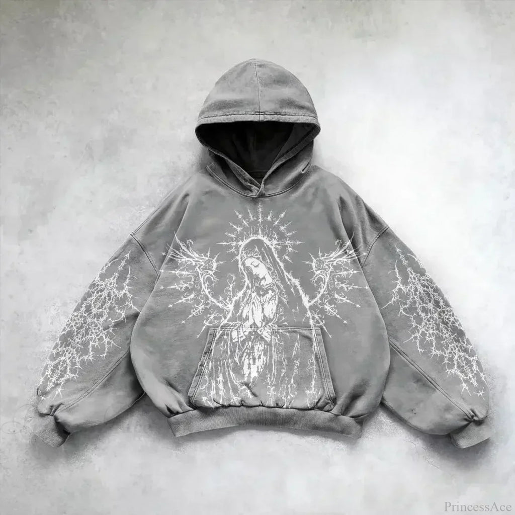 Casual Retro Gothic Printing Hoodie