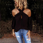 Casual Sexy Solid Color Halter Neck Strapless T-Shirt