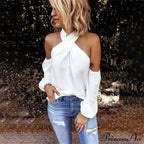 Casual Sexy Solid Color Halter Neck Strapless T-Shirt