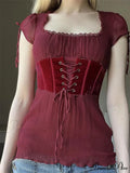 Casual Solid Color Short Sleeve Vintage Basic T-Shirts