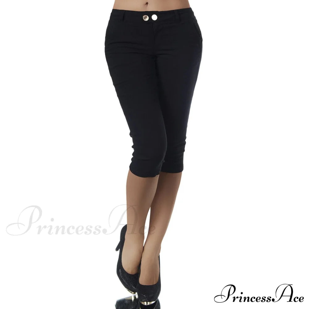 Casual Stretch 3/4 Trousers Female Capris