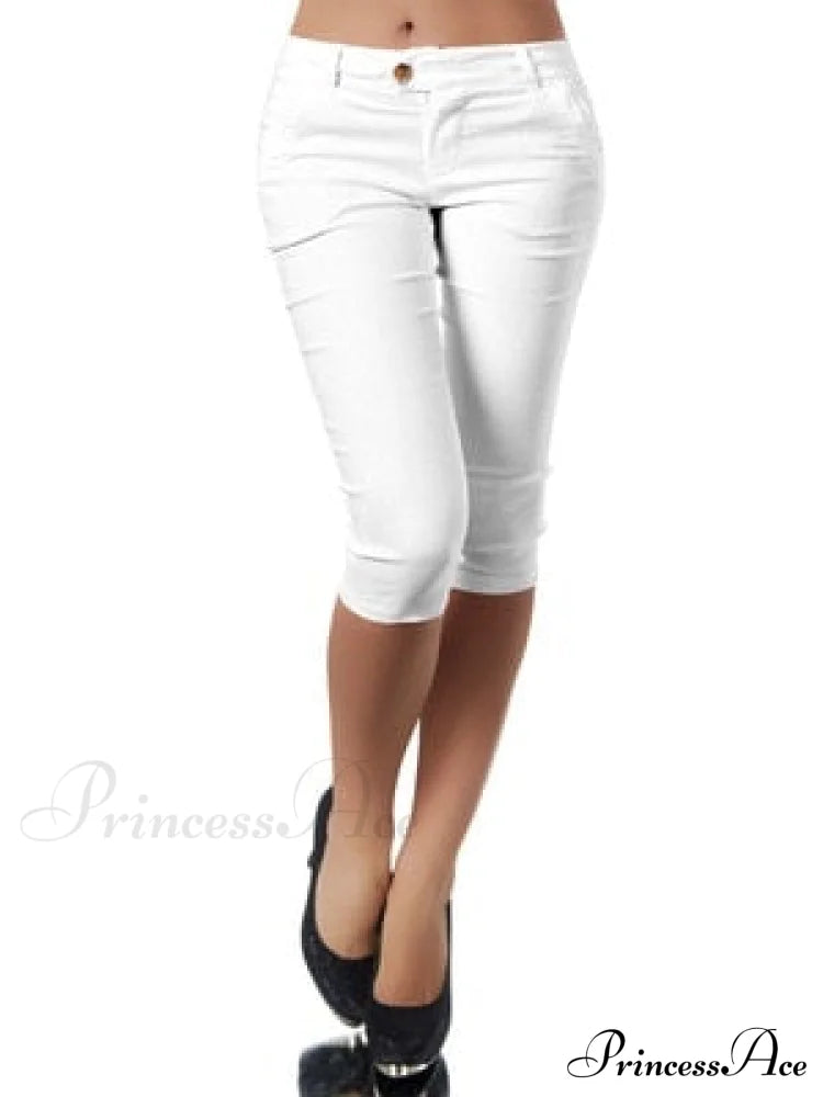 Casual Stretch 3/4 Trousers Female Capris