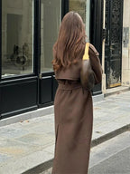 Casual Turn-Down Collar Double-Breasted Overcoat