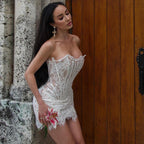 Sparks Of Attraction Corset Draped Mini Dress