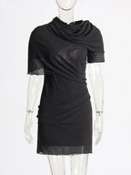 Cayce Folds Backless Mini Dress