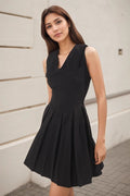 Ruffle V Neck Mini Work Dress