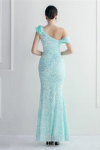 Embellished One Shoulder Mermaid Formal Dress