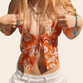Floral Grunge Aesthetic Backless Cami Top