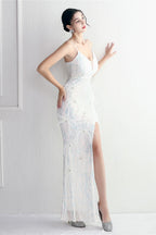 Intricate Beadwork Figure Hugging Gown Formal Dress