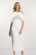 White Bandage Floral Slim Fit Elegant Party Dress