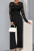 Elegant lace panel jumpsuit
