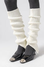 Vertical Stripe Chunky Slouch Split Hem Leg Warmers