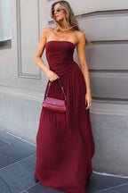 Strapless Off Shoulder Maxi Formal Dress