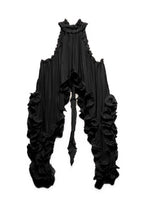 Romantic Drama Chiffon Wavy Ruffles Halter Irregular A-line Top