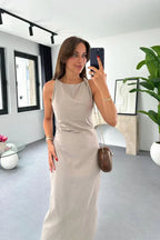 Alexandra Minimalist Sleeveless Midi Dresses Statement Occasion Edit