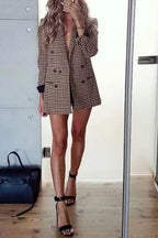 Vintage Plaid Longline Blazer