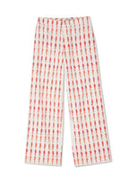 Good Luck Linen Blend Koi Pattern High Rise Elastic Waist Loose Pants