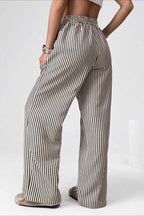High Waist Striped Casual Pants