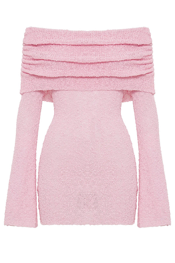 Fashionable and Sexy Off-shoulder Long-sleeved Mini Dress