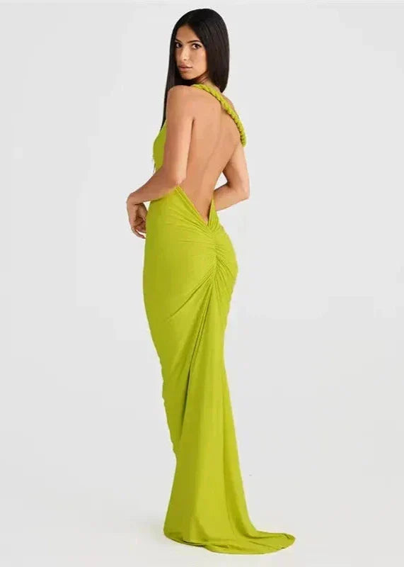 Backless Sling Slim Fit Long Dress