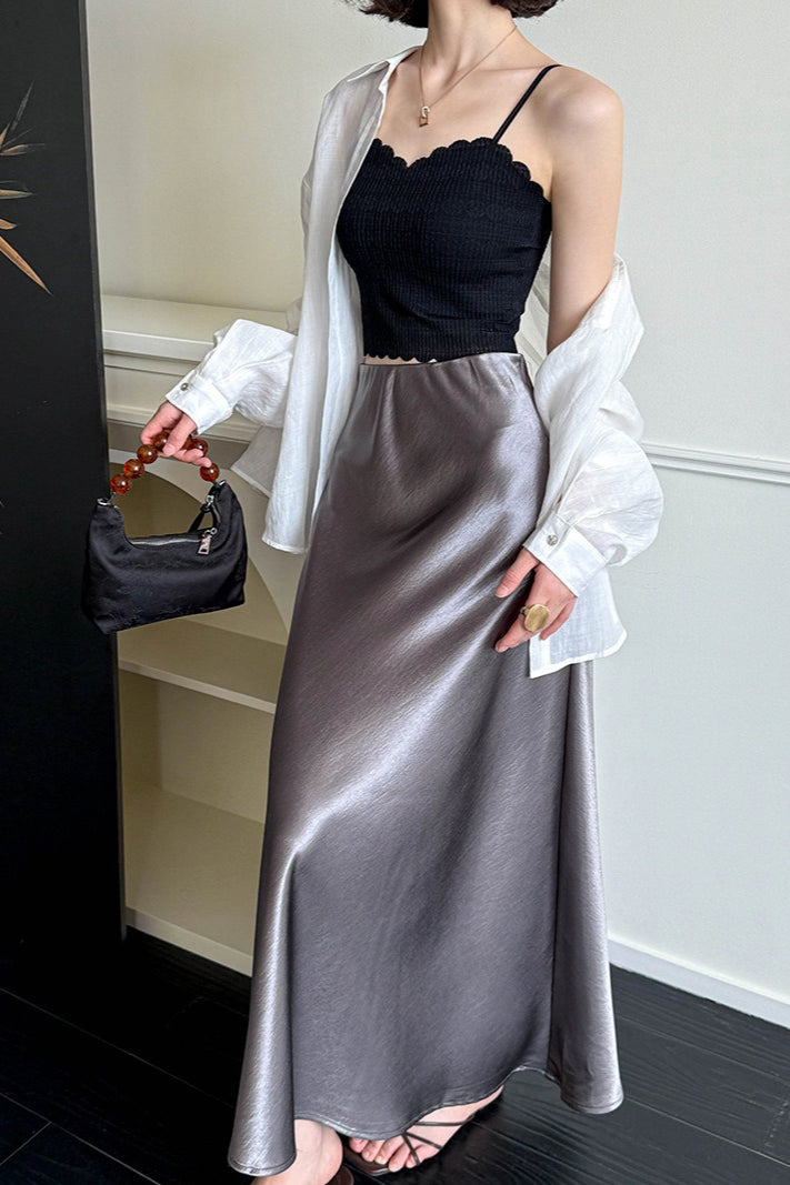 Drapey High - Waist Sheath Fishtail Skirt