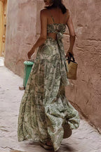 Chiffon Spaghetti Strap Maxi Boho Dress