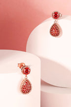 Sterling Silver Drop Tassel Rose Gold Stud Earrings