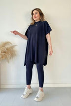 Fresh and elegant knitted two-piece set