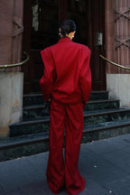 Oversized Blazer Wide Leg Pants Two Piece Set