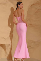Rhinestone Strapless Bandage Fishtail Party Dress