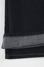 Letter Embroidery Vintage Low Rise Slim Flare Jeans