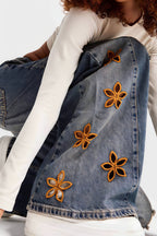 Floral Embroidered High Waist Jeans