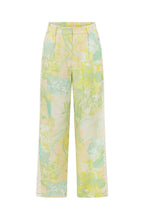Summer Elegant Printed Curved Crochet Trim Camisole Top and Elastic Waist Casual Pocket Wide-leg Pants Set
