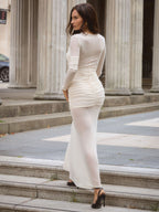 Cecilia Mesh Maxi Dress In White