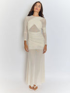 Cecilia Mesh Maxi Dress In White