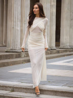 Cecilia Mesh Maxi Dress In White