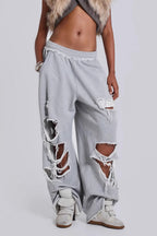 Street Style Loose Ripped Pants