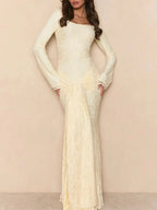 Celeste Draped Lace Maxi Dress