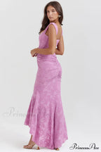 Cesca Retro Cream Charming White Floral Maxi Dress