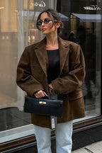 Vintage Suede Insulated Notch Lapel Coat