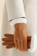 Windproof Fleece Lined Suede Touchscreen Gloves
