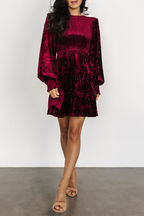 Piper Timeless Casual Daily Ruffle Velvet O Neck a Line Dresses (4 Colors) Elevated Occasion Wear