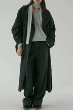 Oversized Stand Collar Long Casual Overcoat