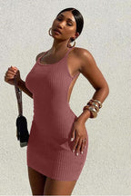 Cami Knit Solid SlimFit Mini Bodycon Sweater Dress