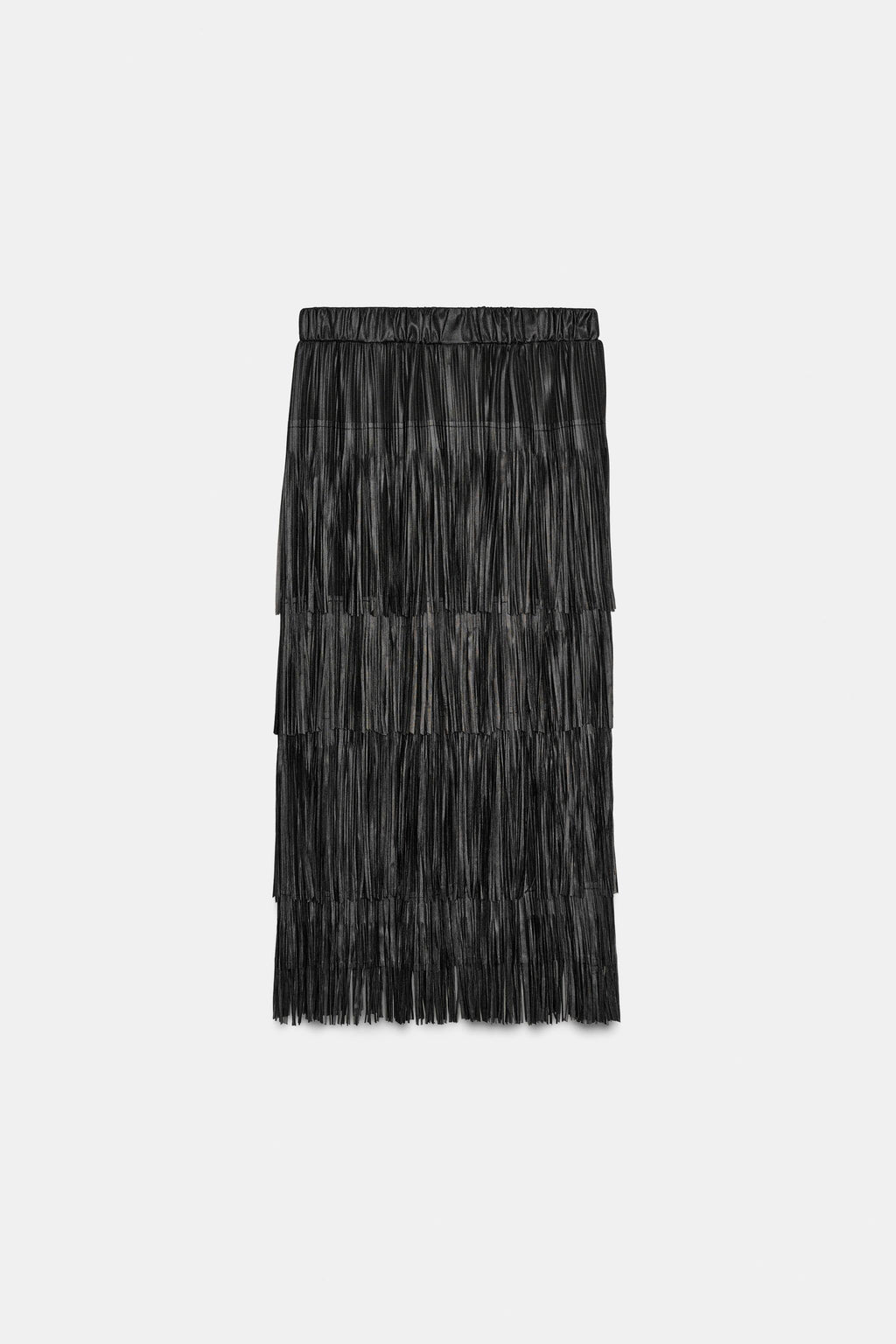 FRINGED MIDI SKIRT