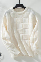 Loose crew neck sweater top