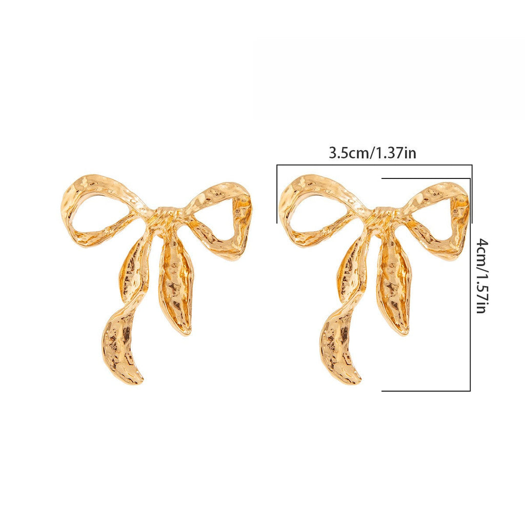 Liquid Irregular Ruched Bow Earrings