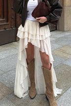 Casual Chic Asymmetrical Hem A Line Skirt