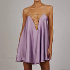 Chain Suspender Hollow Mini Dress