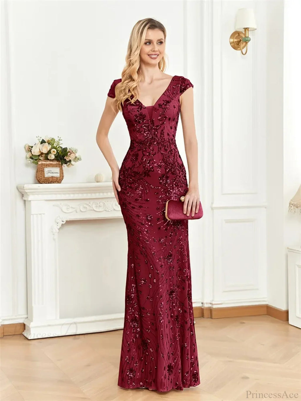 Champagne Sequin Mermaid Party Dress